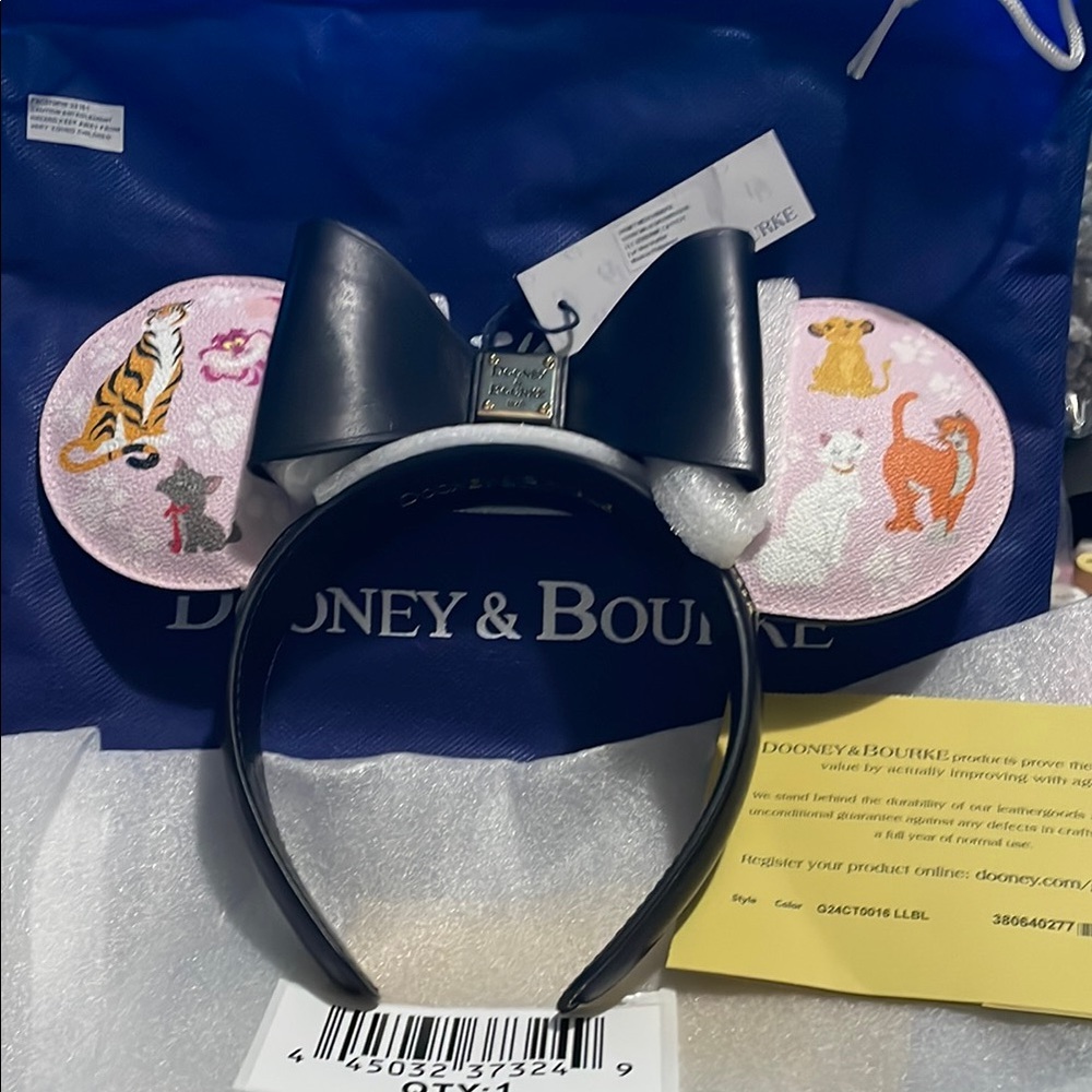 Dooney & Bourke Black and Pink Hair limited edition Cat Ears